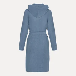 Homewear Bademantel mit Kapuze blau (steel blue)