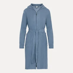 Homewear Bademantel mit Kapuze blau (steel blue)