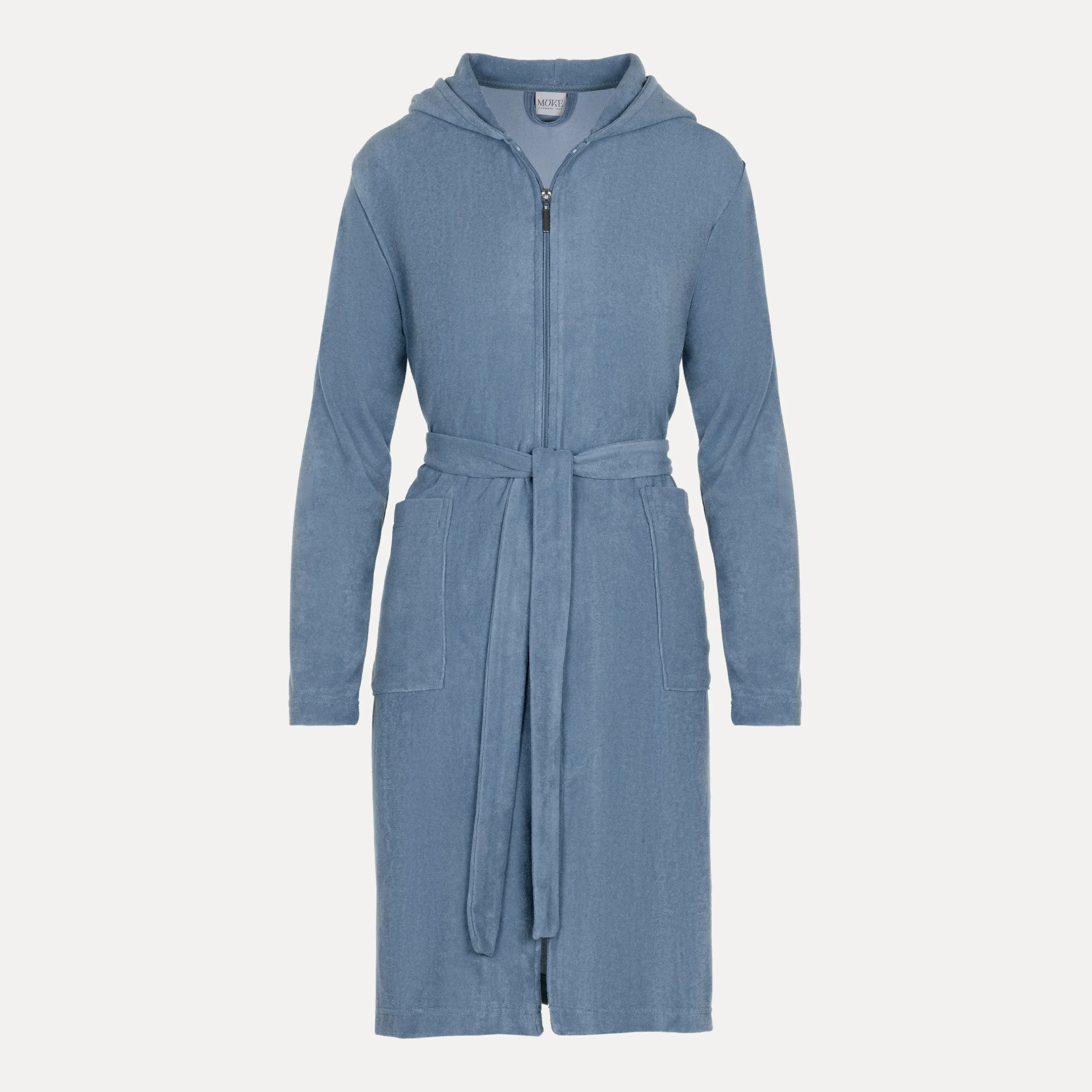 Homewear Bademantel mit Kapuze blau (steel blue)