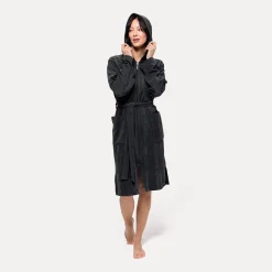 Homewear Bademantel mit Kapuze grau (dark grey)