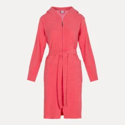 Homewear Bademantel mit Kapuze rot (coral)