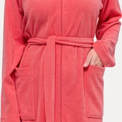 Homewear Bademantel mit Kapuze rot (coral)