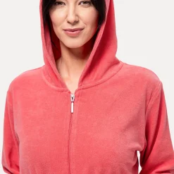 Homewear Bademantel mit Kapuze rot (coral)