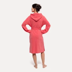 Homewear Bademantel mit Kapuze rot (coral)