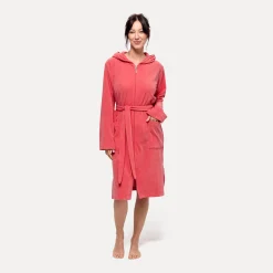 Homewear Bademantel mit Kapuze rot (coral)