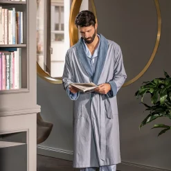 Homewear Morgenmantel blau (steel blue)