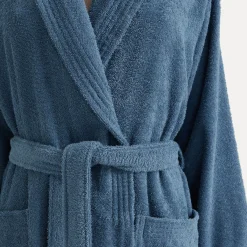 Homewear Schalkragenmantel blau (steel blue)