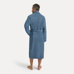 Homewear Schalkragenmantel blau (steel blue)