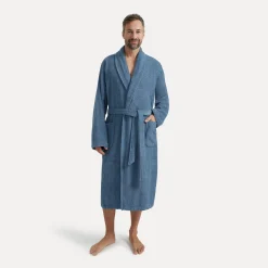 Homewear Schalkragenmantel blau (steel blue)
