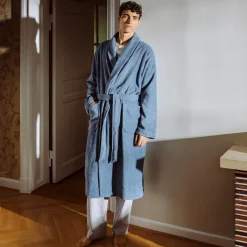 Homewear Schalkragenmantel blau (steel blue)