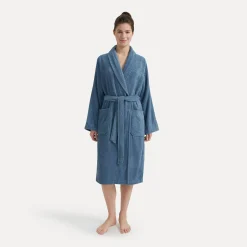 Homewear Schalkragenmantel blau (steel blue)