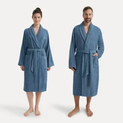 Homewear Schalkragenmantel blau (steel blue)