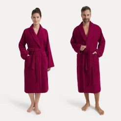Homewear Schalkragenmantel rot (berry)