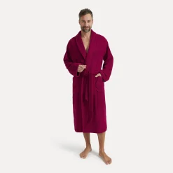 Homewear Schalkragenmantel rot (berry)