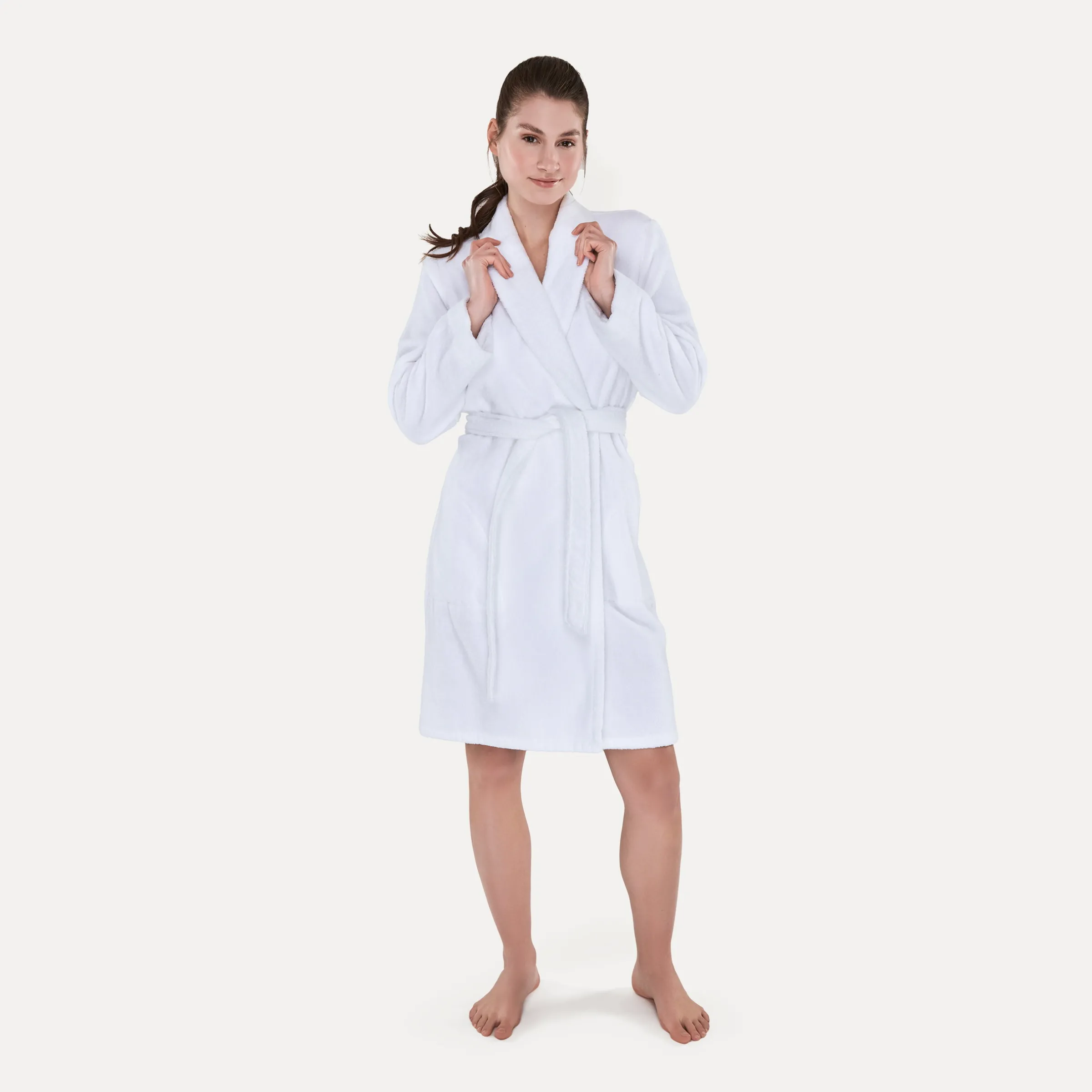 Homewear Schalkragenmantel weiß (snow)