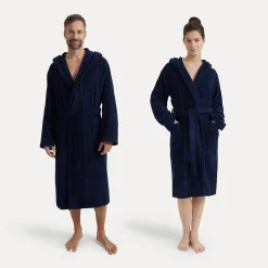 Superwuschel Bademantel mit Kapuze blau (deep sea)
