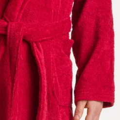 Superwuschel Bademantel mit Kapuze rot (ruby)