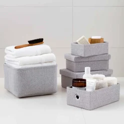 Tweed Wäschekorb (light grey)