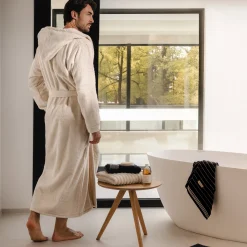 Wellness Bademantel mit Kapuze beige (nature)